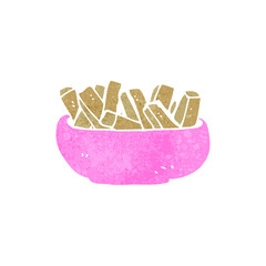 retro cartoon fries in bowl