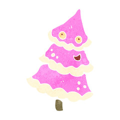 retro cartoon christmas tree