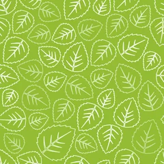 Behang Groen Naadloos bladerenpatroon