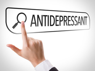 Antidepressant written in search bar on virtual screen