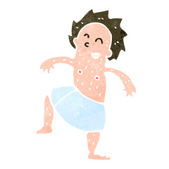 retro cartoon man in towel