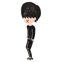 retro cartoon goth boy