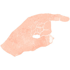 retro cartoon pointing hand symbol