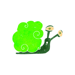 retro cartoon magic snail