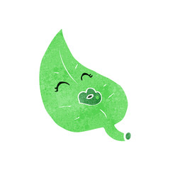 retro cartoon pretty leaf