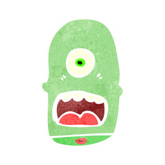 retro cartoon cyclops head