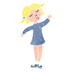retro cartoon pretty blond girl