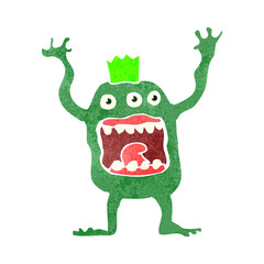 retro cartoon crazy monster