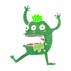 retro cartoon crazy monster
