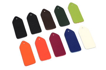 Multi-colored samples of leather