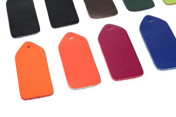 Multi-colored samples of leather