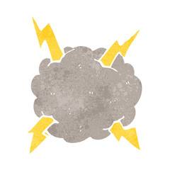 retro cartoon thundercloud