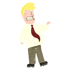 retro cartoon grinning salesman