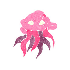 retro cartoon jellyfish
