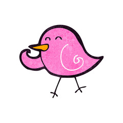 retro cartoon laughing bird