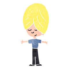 retro cartoon blond boy