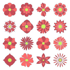  set of abstract vector decorative flowers for decoration and des