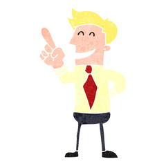 retro cartoon man with great idea