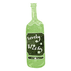retro cartoon wine bottle