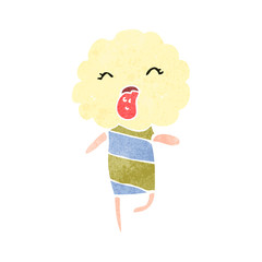retro cartoon cute cloud creature