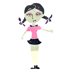 retro cartoon vampire girl