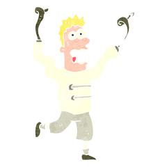 retro cartoon crazy madman