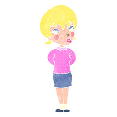 retro cartoon anoyed blond woman