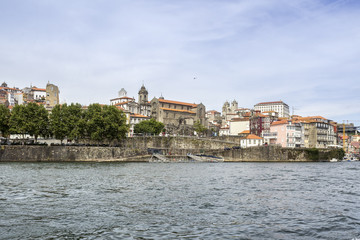 Panoramic view of old downtown, Porto cityscape