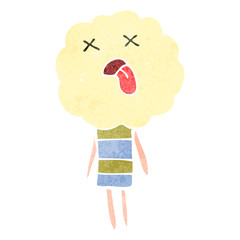 retro cartoon funny cloud creature