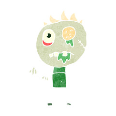 retro cartoon zombie