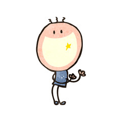 retro cartoon happy man