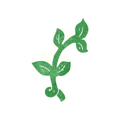 retro cartoon leaf