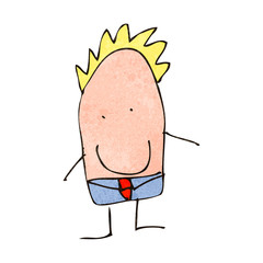 child's drawing of a blond man