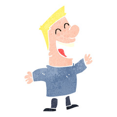 retro cartoon laughing man