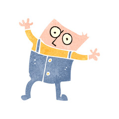 retro cartoon happy boy