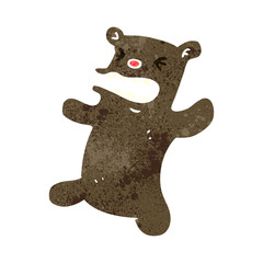 retro cartoon funny teddy bear