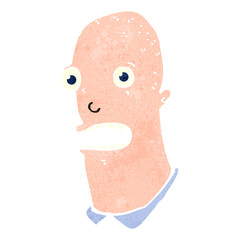 retro cartoon shocked bald man