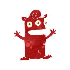 retro cartoon little monster