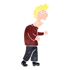 retro cartoon stressed man