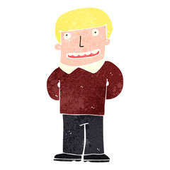retro cartoon happy blond man