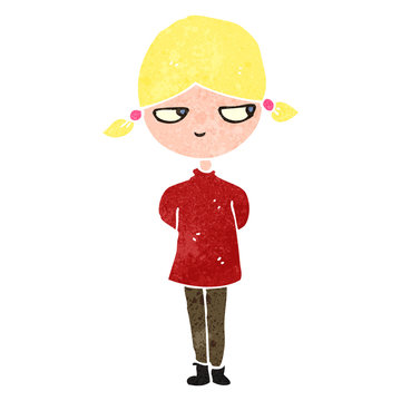 retro cartoon annoyed blond girl