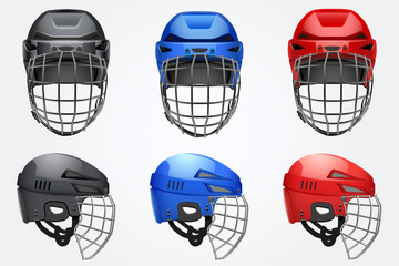 Set of Classic Goalkeeper Hockey Helmet
