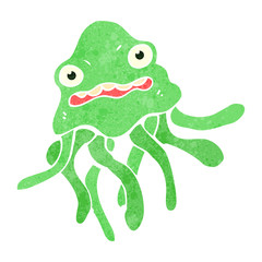 retro cartoon jellyfish