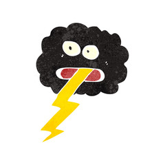 retro cartoon storm cloud