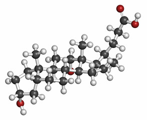 Deoxycholic acid bile acid molecule. 
