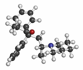 Dipipanone opioid analgesic drug molecule. 