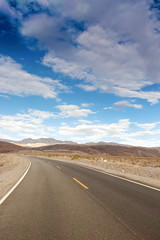 Traditional American Highway Among High Mountains to Death Valle