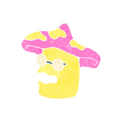 retro cartoon magic mushroom character