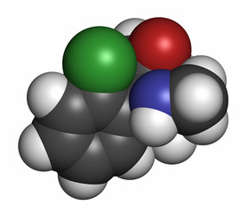 Esketamine antidepressant and anesthetic drug molecule. 