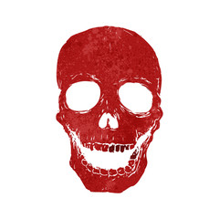 retro cartoon spooky skull